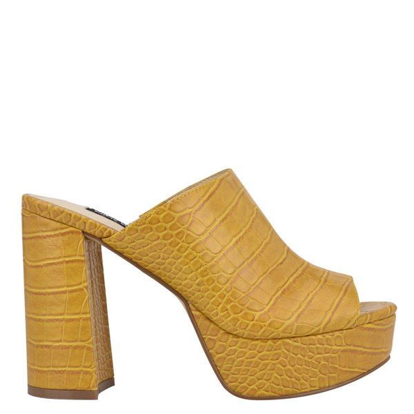 Nine West Ravyn Yellow Platform Sandals | South Africa 32G87-1U25